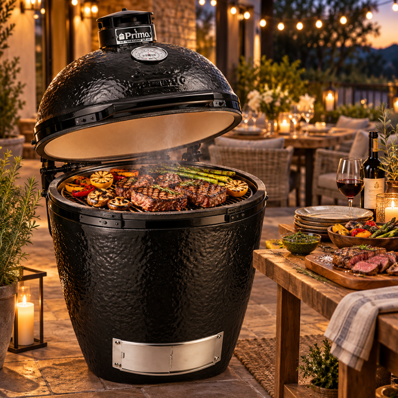 Primo Kamado Round Ceramic Charcoal Grill PGCRH (Grill Only)
