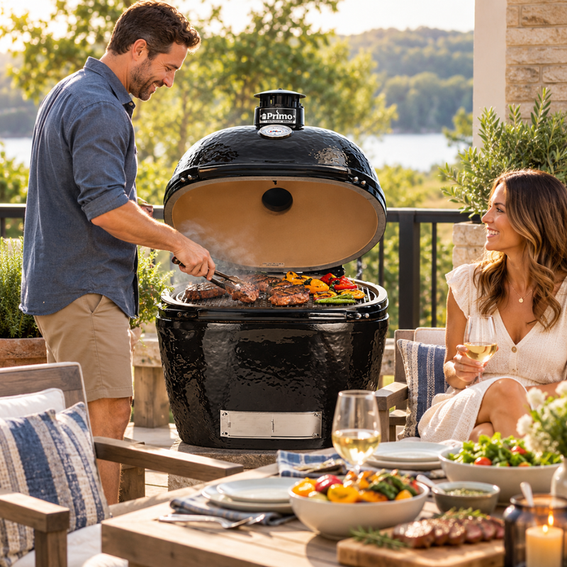 Primo Oval X-L 400 Ceramic Charcoal Grill PGCXLH (Grill Only)