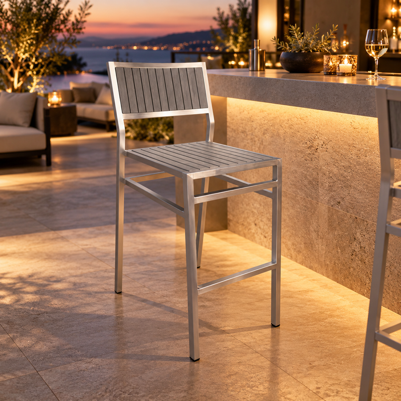 Kannoa Sicilia Aluminum Bar Side Chair
