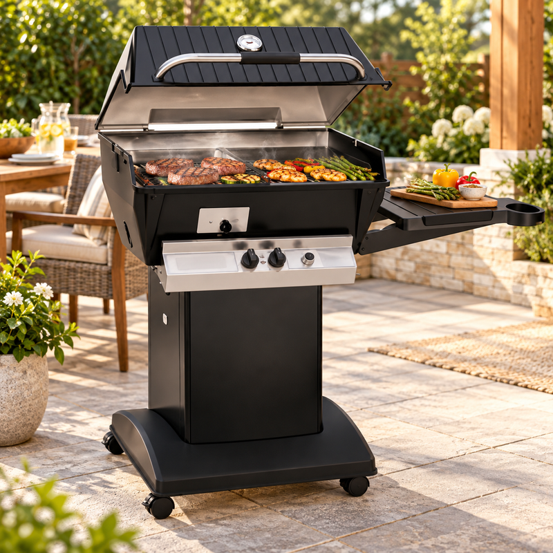 Broilmaster Q3X Premium Slow Cooker Gas Grill Cart Package
