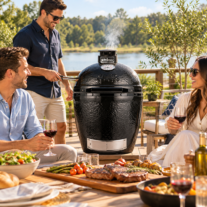 Primo Kamado Round Ceramic Charcoal Grill PGCRH (Grill Only)