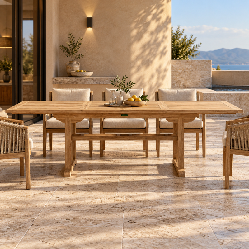 Anderson Teak Sahara 106" Rectangular Double Extension Dining Table