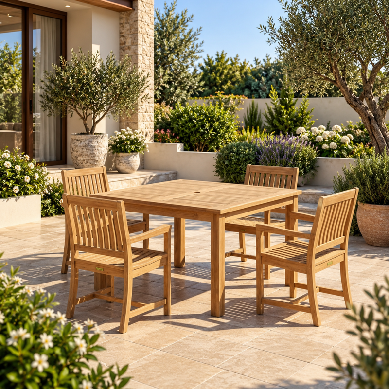 Anderson Teak Windsor Rialto 5-Pc Square Dining Table Set