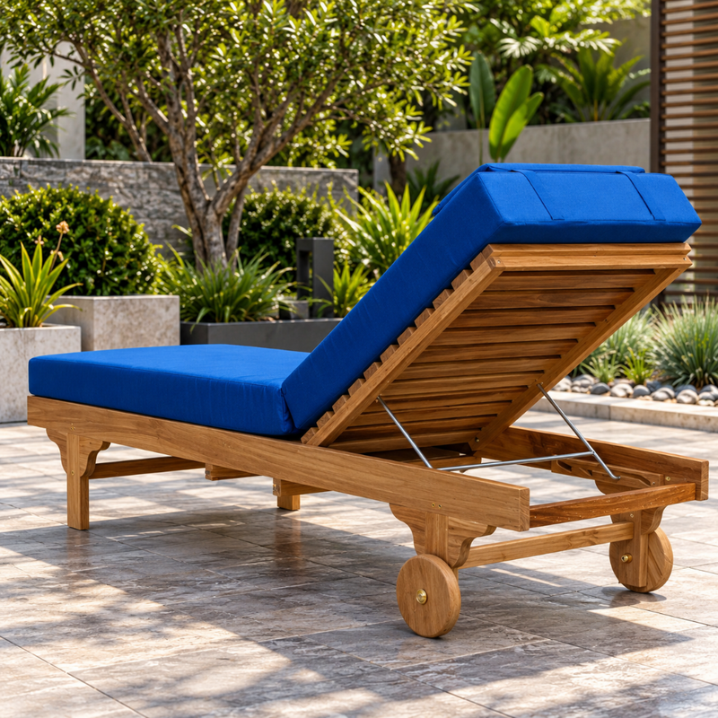 Anderson Teak Capri Adjustable Sun Lounger with Side Tray