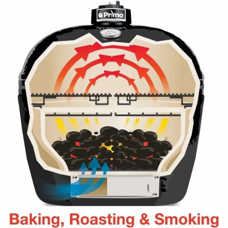 Primo Oval Large 300 Ceramic Kamado Grill with Stainless Steel Grates