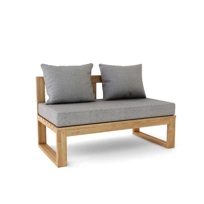 Anderson Teak Straight Modular Deep Seating Bench with Sunbrella Cushions