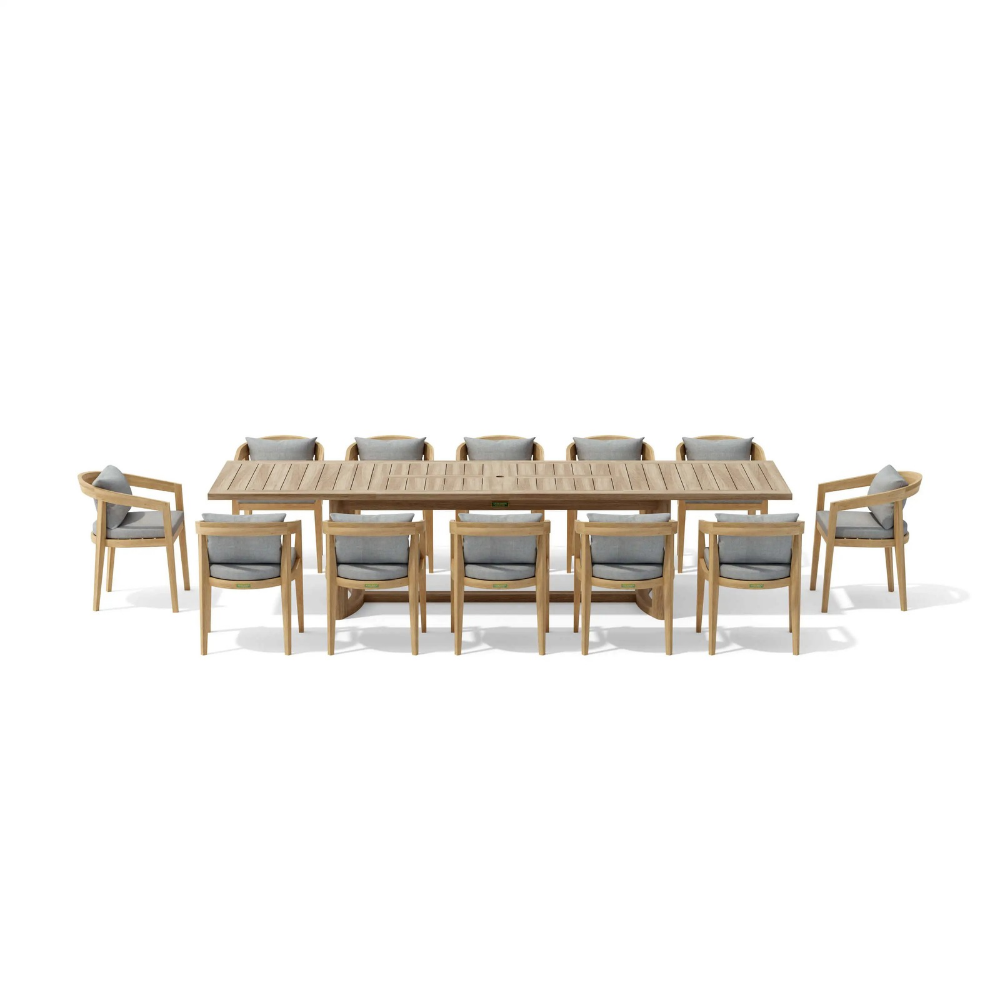 Anderson Teak Toscana 13-Piece Extension Dining Table Set