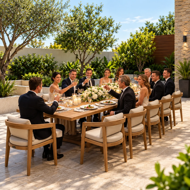 Anderson Teak Toscana 13-Piece Extension Dining Table Set