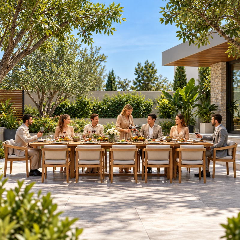 Anderson Teak Toscana 13-Piece Extension Dining Table Set