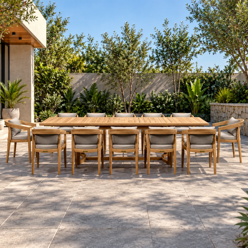 Anderson Teak Toscana 13-Piece Extension Dining Table Set