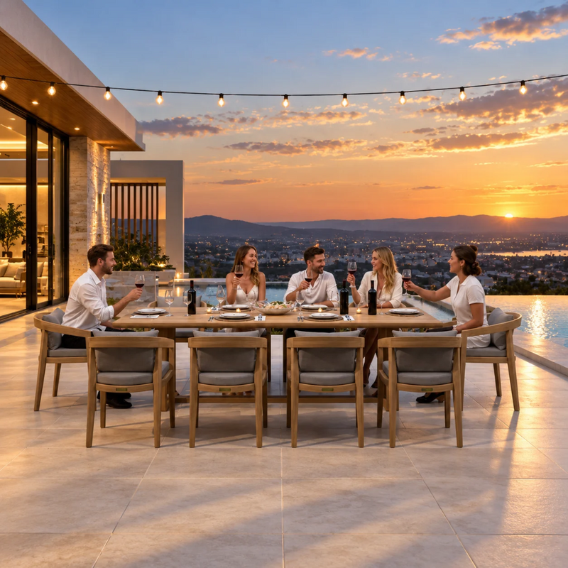 Anderson Teak Toscana 11-Piece Outdoor Dining Set with Cushions